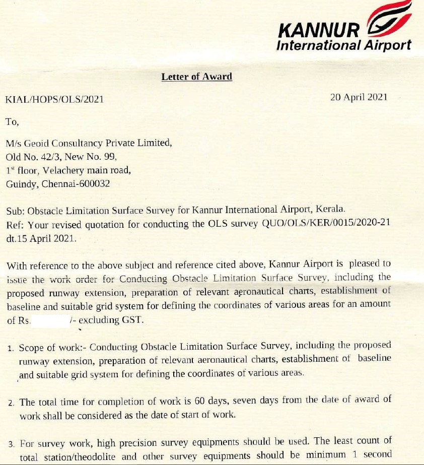 OLS Survey Kannur International Airport