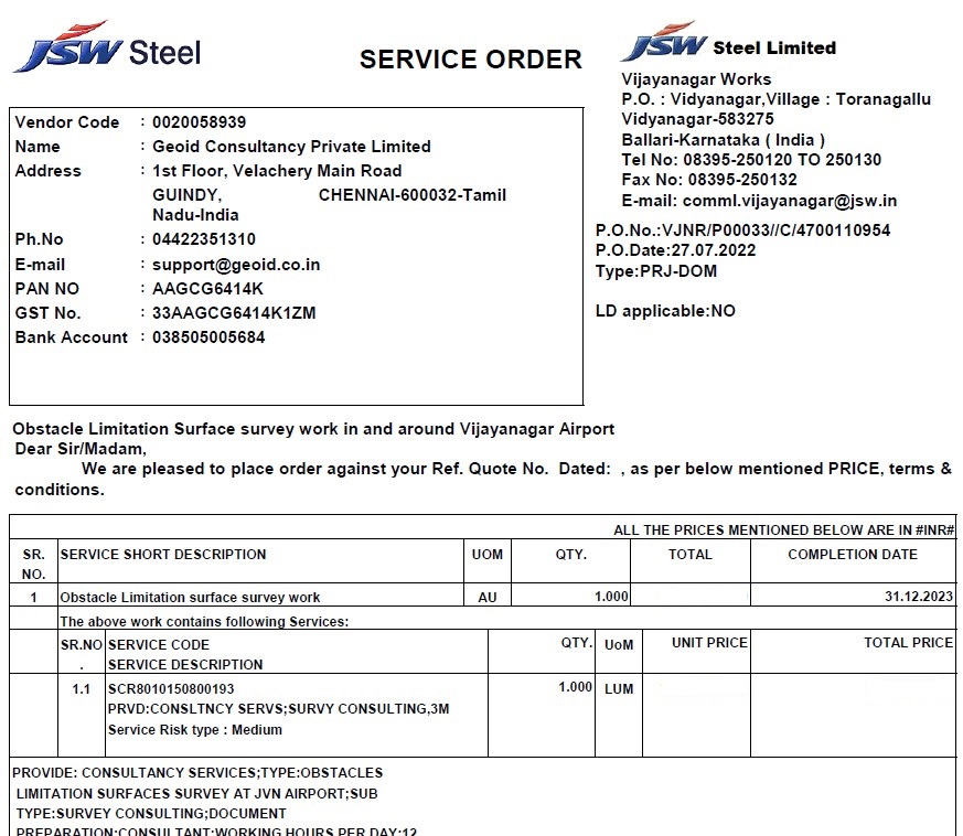 OLS Survey Jindal Airport